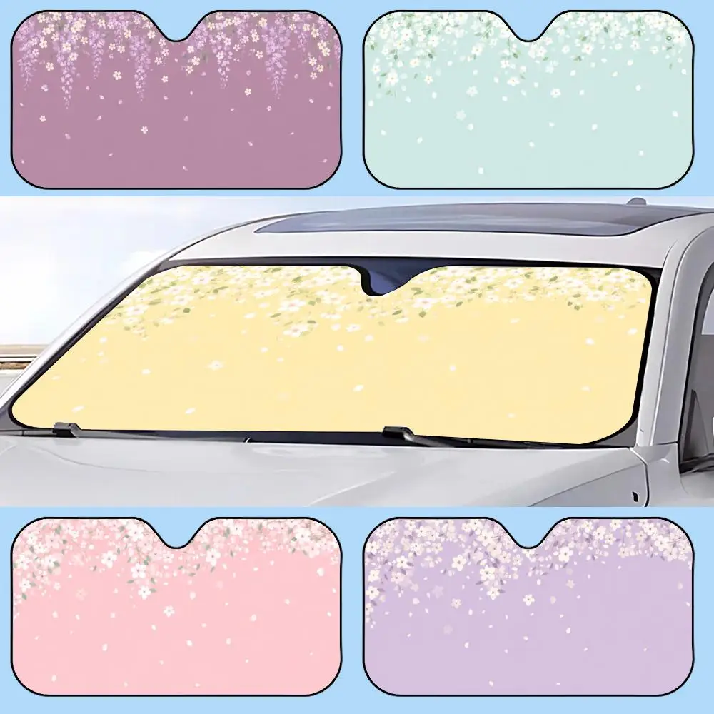 Vibrant Blooming Florals Sun Visor Retractable Car Sun Visor Anti-Glare UV Protection Front Window Sunshade