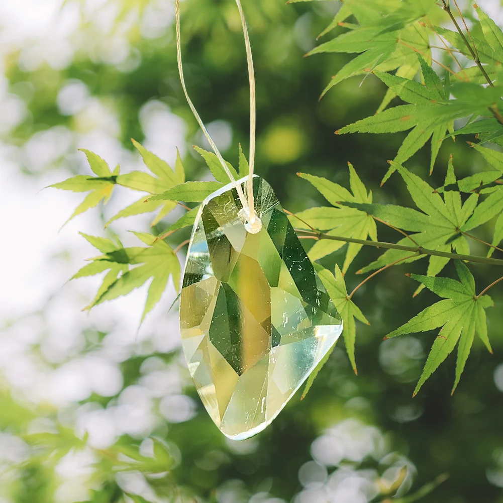 

5x Clear Axe Beads Fish Fin Crystal Chandelier Suncatcher Faceted Prism Ceiling Pillar Lamp Ornament Curtain DIY Spacer CHARM