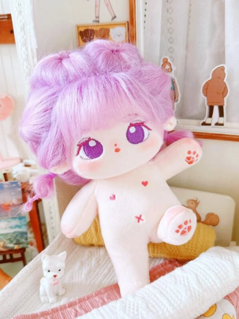 

20cm Kawaii Big Eyed Fat Doll Cotton Doll Idol Stuffed Super Star Figure Dolls No Attribute Fat Body Doll Can Change Clothes Gif