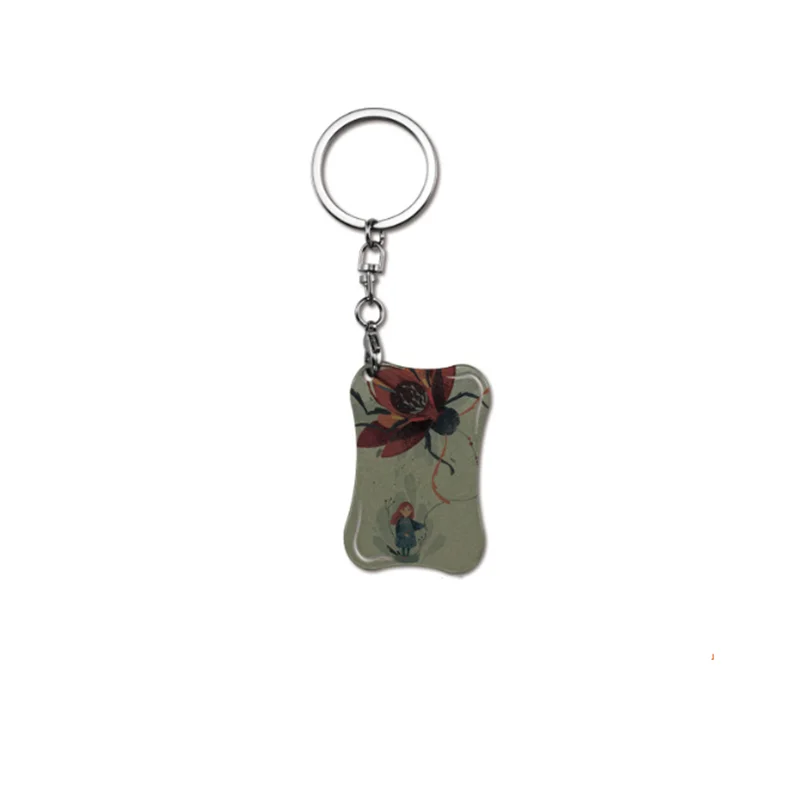 Free Shipping 20pcs/lot sublimation blank metallic Hollowed-out key  chain gifts Heat Transfer printing DIY gifts