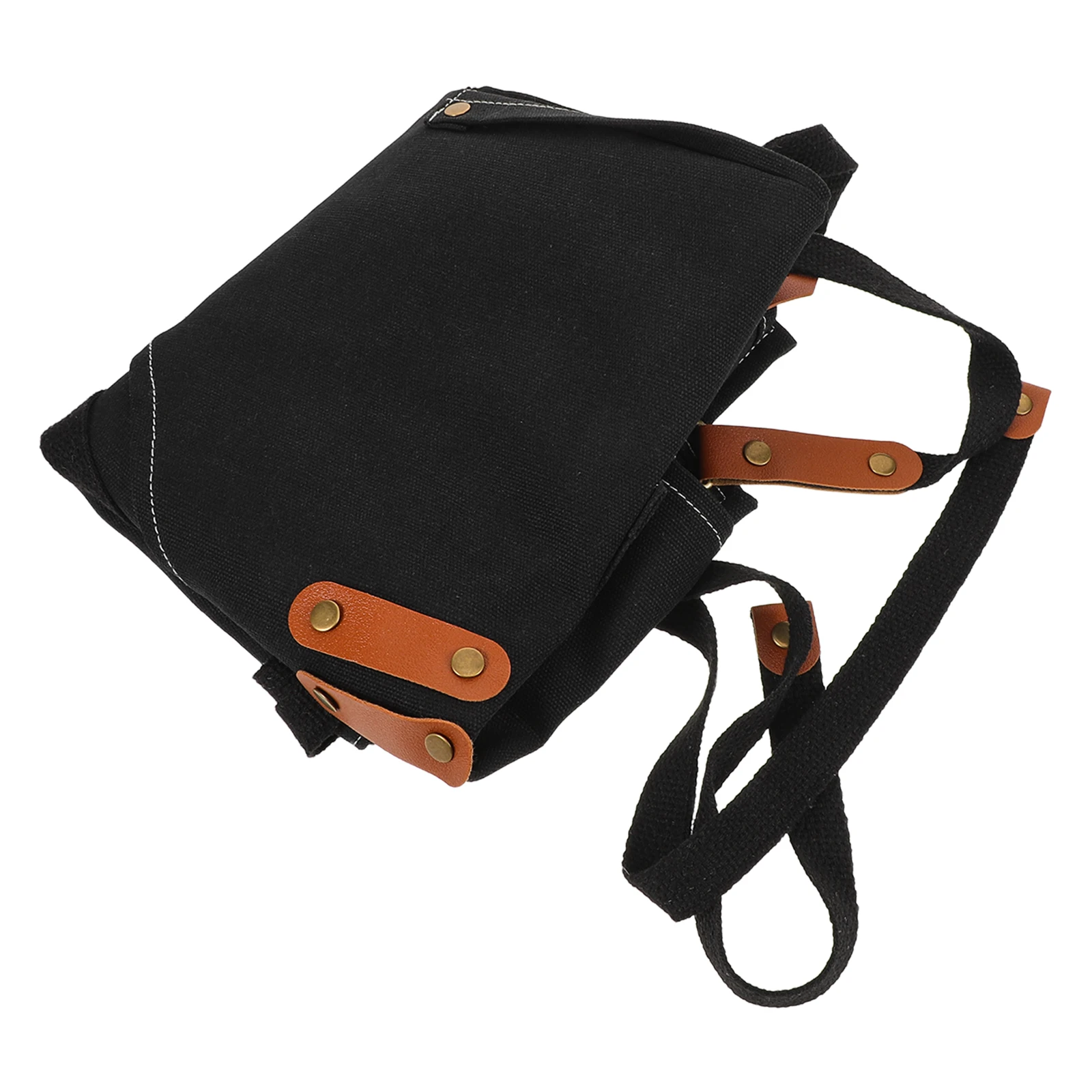 

Men's Canvas Work Apron Black Heavy Duty Adjustable Strap Spacious Pockets for Workshop Kitchen Grilling Garden Carpentry