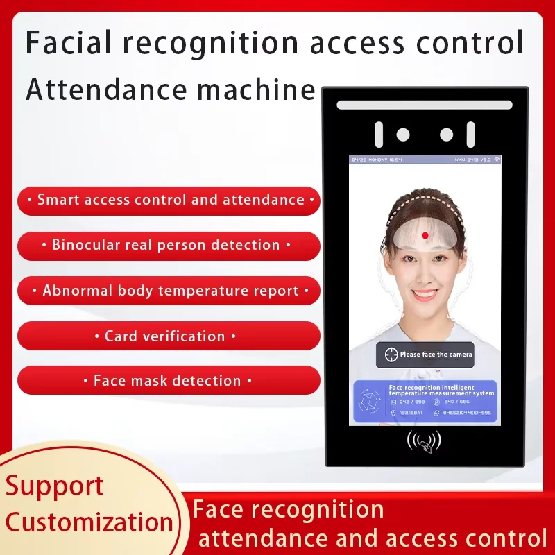 Máquina de asistencia con tarjeta perforadora de reconocimiento facial Android de 7 pulgadas, visión nocturna, sistema de asistencia NFC, tecnología de reconocimiento facial