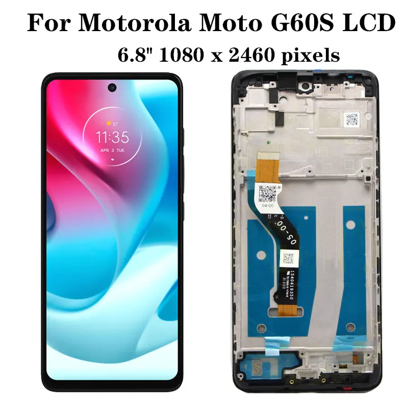 6.8\'\'AAA Quality For Motorola Moto G60S LCD XT2133-2 With Frame Touch Panel Screen display Digitizer Assambly For moto G60s LCD