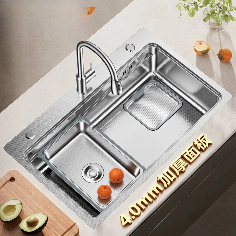 CX stainless steel sink 4MM thick vegetable basin large single household kitchen vegetable basin sink sink