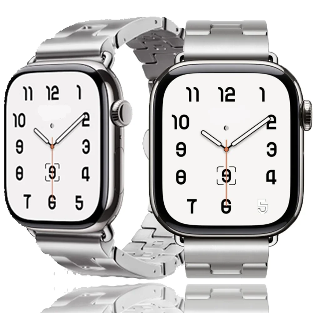 

H Bracelet For Apple Watch Band Ultra 2 Series 10 9 8 7 Band 46mm 42mm 45mm 41mm Stainless Steel Strap For IWatch 44mm 40mm 38mm