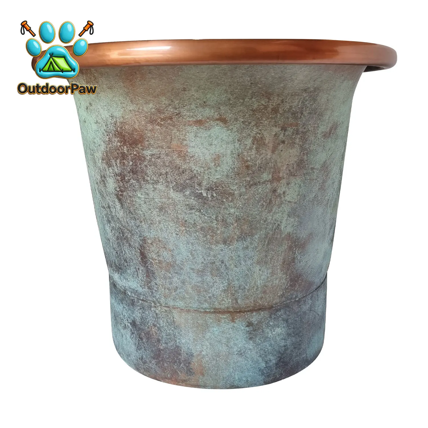Green Patina Antique Finish Freestanding Soaking Copper Bathtub High Quality Handmade Elegant Foot Freestanding Tub Bathtub
