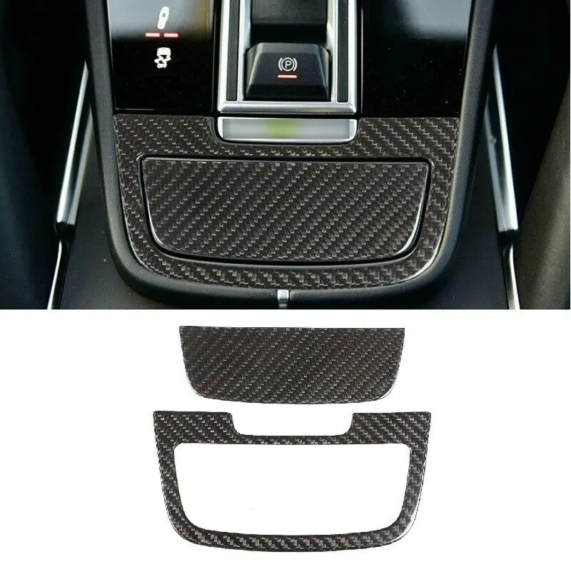 Carbon Fiber Car Interior Console Cigarette Lighter Panel Cover Trim For Porsche Cayenne 2018 -2023