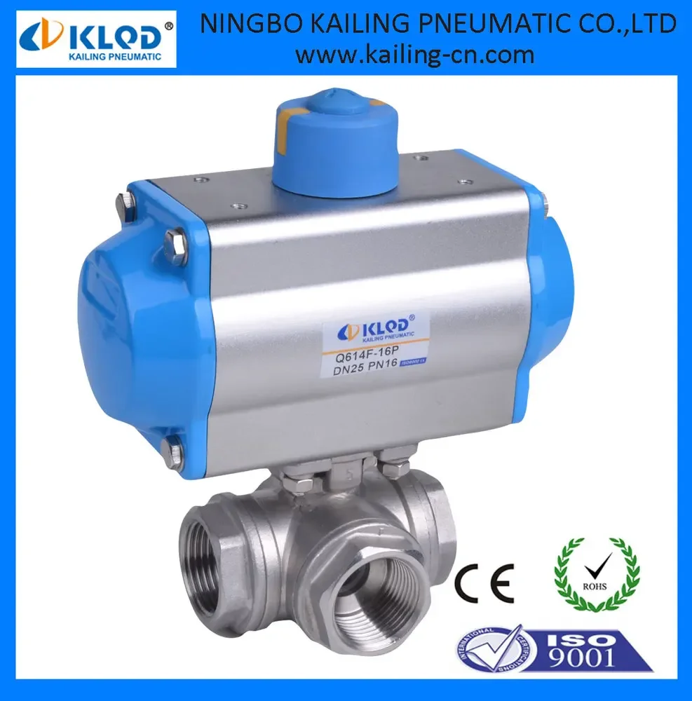 pneumatic /electric 3 way ball valve