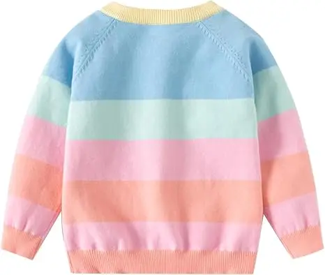 Little Hand Girl's Knit Sweater Cardigan Long Sleeve Button Up Jacket Coat Toddler Kids Sweaters for Spring Autumn 4-7 Years