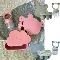 Latest Animal Design Bear Set Fruit Feeder Breast Milk Freezer Tray Food Soup Silicone Freezer Tray Silicone Popsicle Mold Baby
