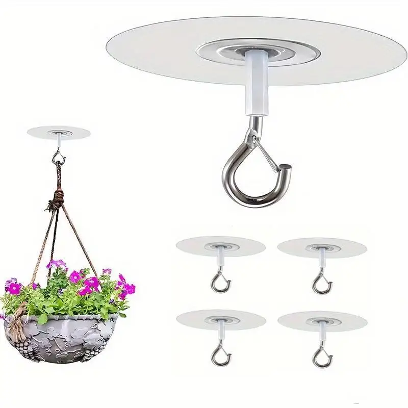 3Pcs Heavy Duty Adhesive Ceiling Hooks Waterproof Wall Hanging Hooks For Wind Chimes Balloons Home Decor