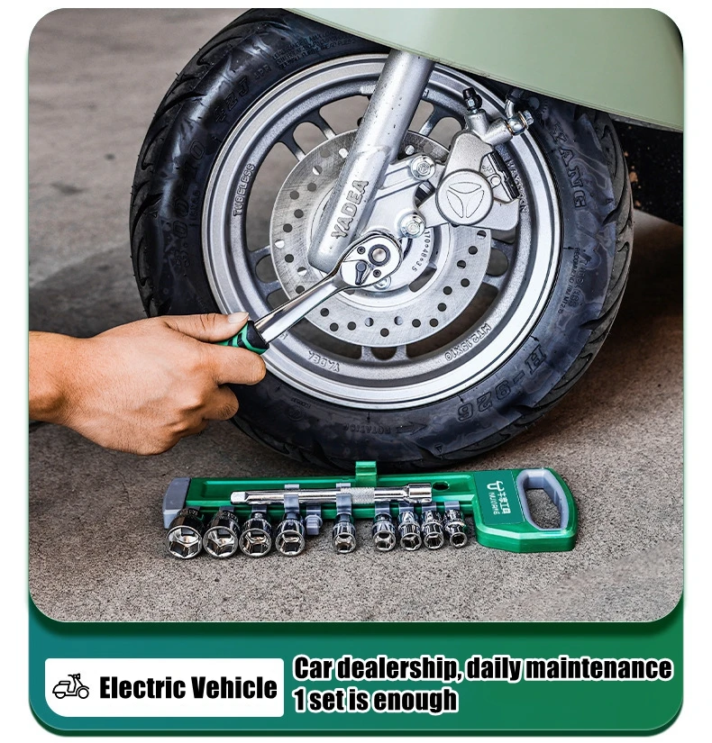 Steckschlüsselsatz 1/4'-3/8'-1/2', CR-V Metrische und Zoll-Steckschlüssel mit Schnellverschluss-Ratschenschlüssel, Profi-Modell 72 Zähne, Steckschlüssel – Detail 19