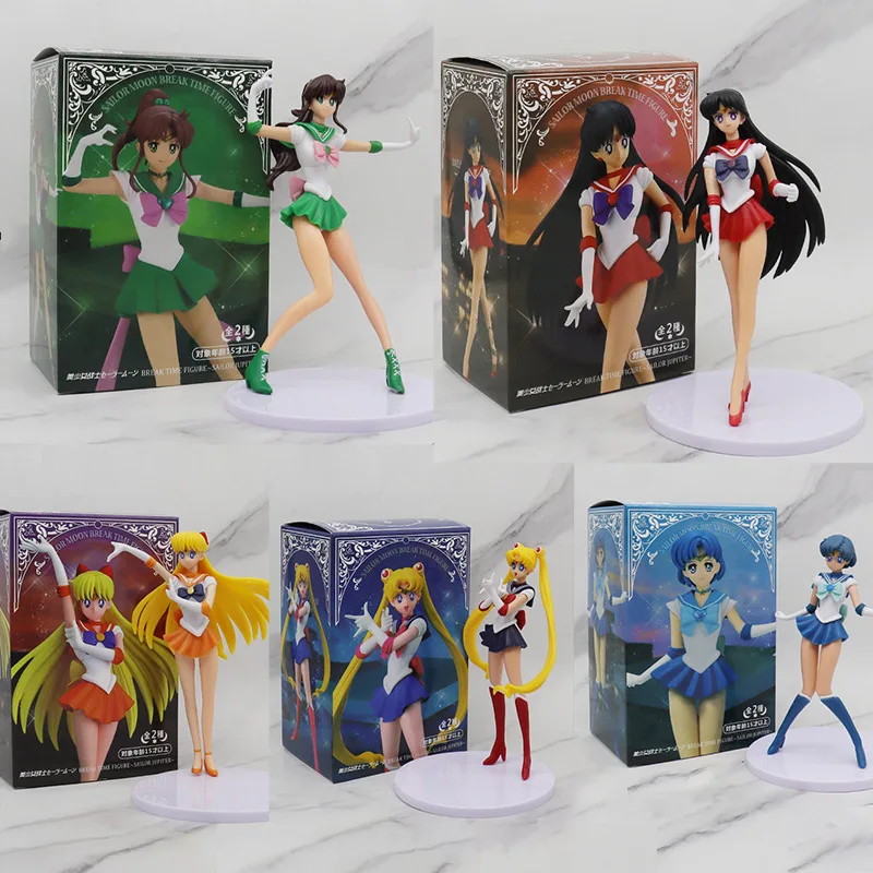 5Pcs/Set Anime Sailor Moon Action Figures PVC Model Toy Tsukino Usagi Tuxedo Venus Collection Decoration Cartoon Doll Kids Gift