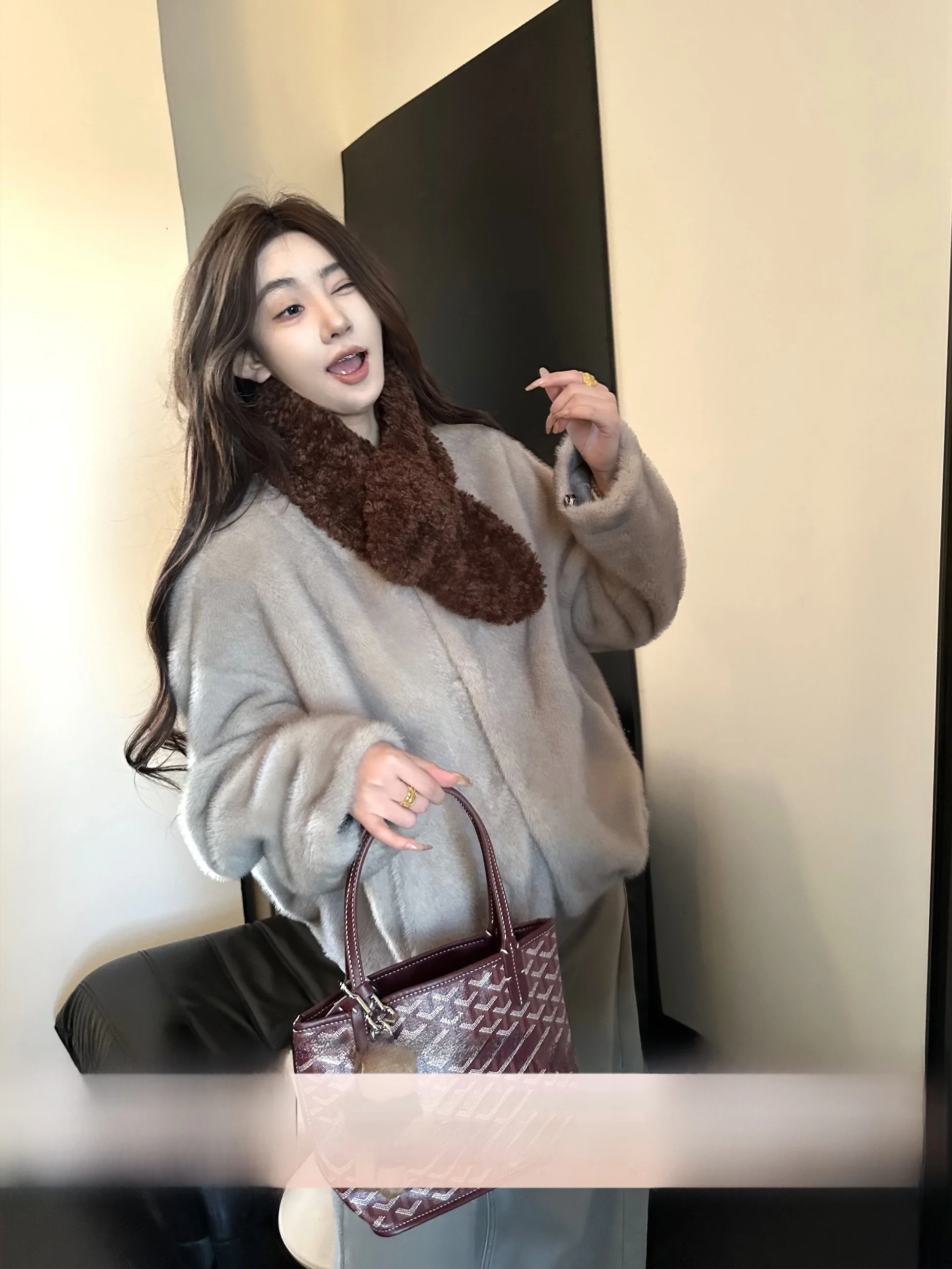 

Zoe Anymore ort Warm Loose Faux Fur Coat Eco-friendly ort Sle Korean Design Autumn Winter Outerwear for Women