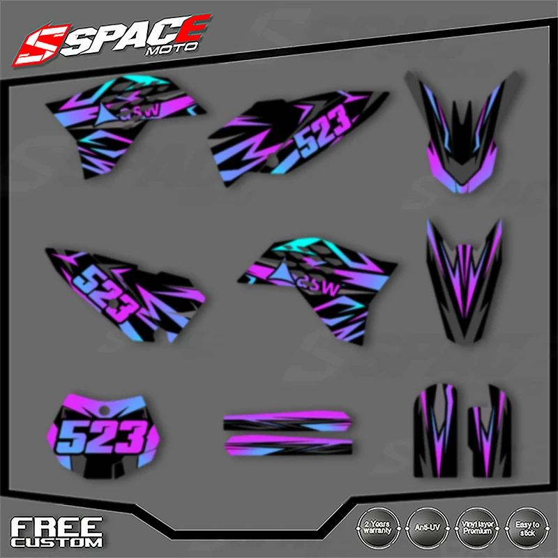 

SPACE Custom Motorcycle Graphics Background Decal for KTM SX SX65 2009 2008 2010 2011 2012 2013 2014 2015 SX 50 Stickers Kits 12