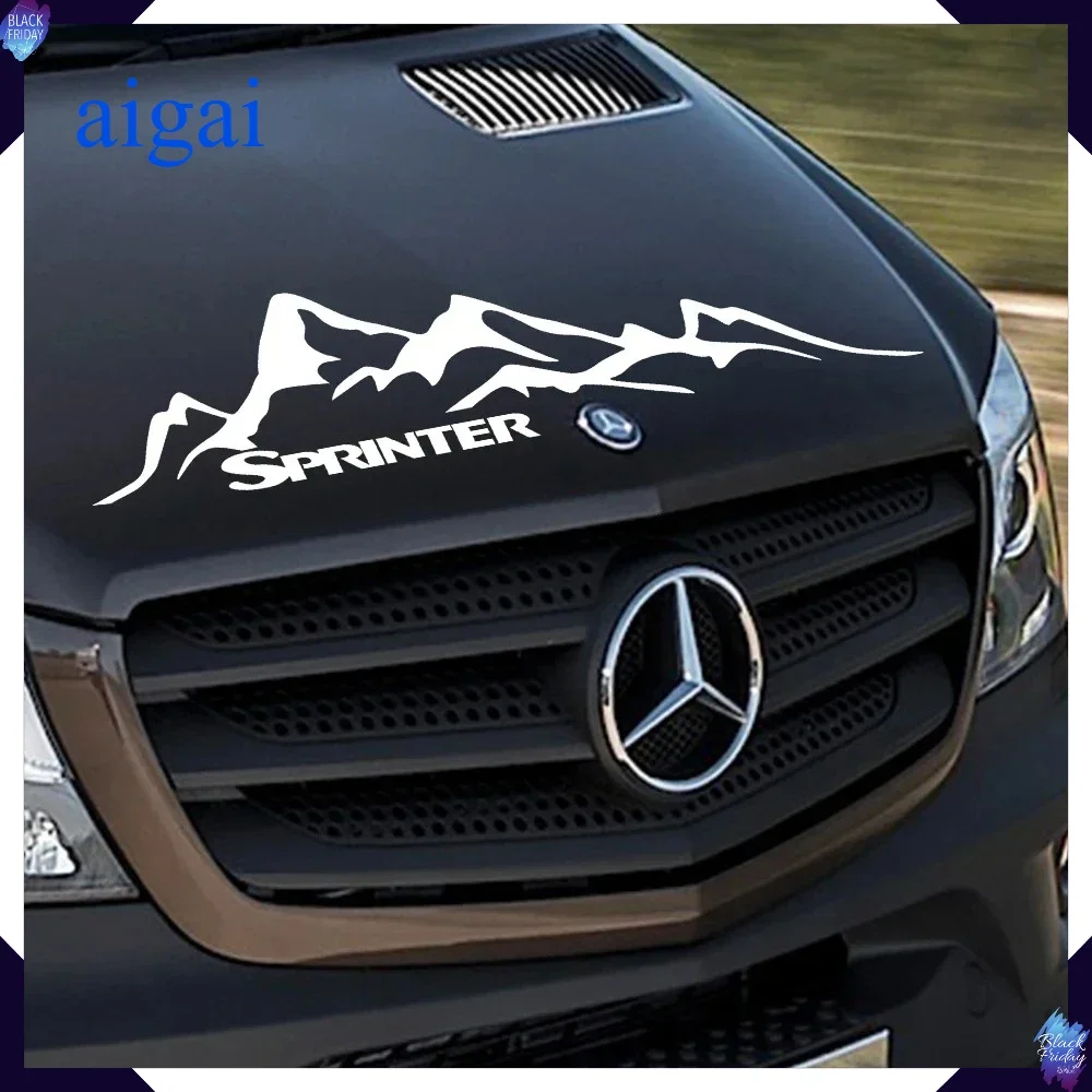 Car Hood Bonnet Stickers for Sprinter W903 W906 W907 313 Van Camper Mountain Styling Decor Decal Auto Accessories