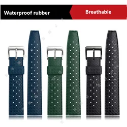 Premium Grade Tropic Rubber Watchband 20mm 22mm For SRP777J1 New Watch straps Diving Waterproof Bracelet Black blue green Color