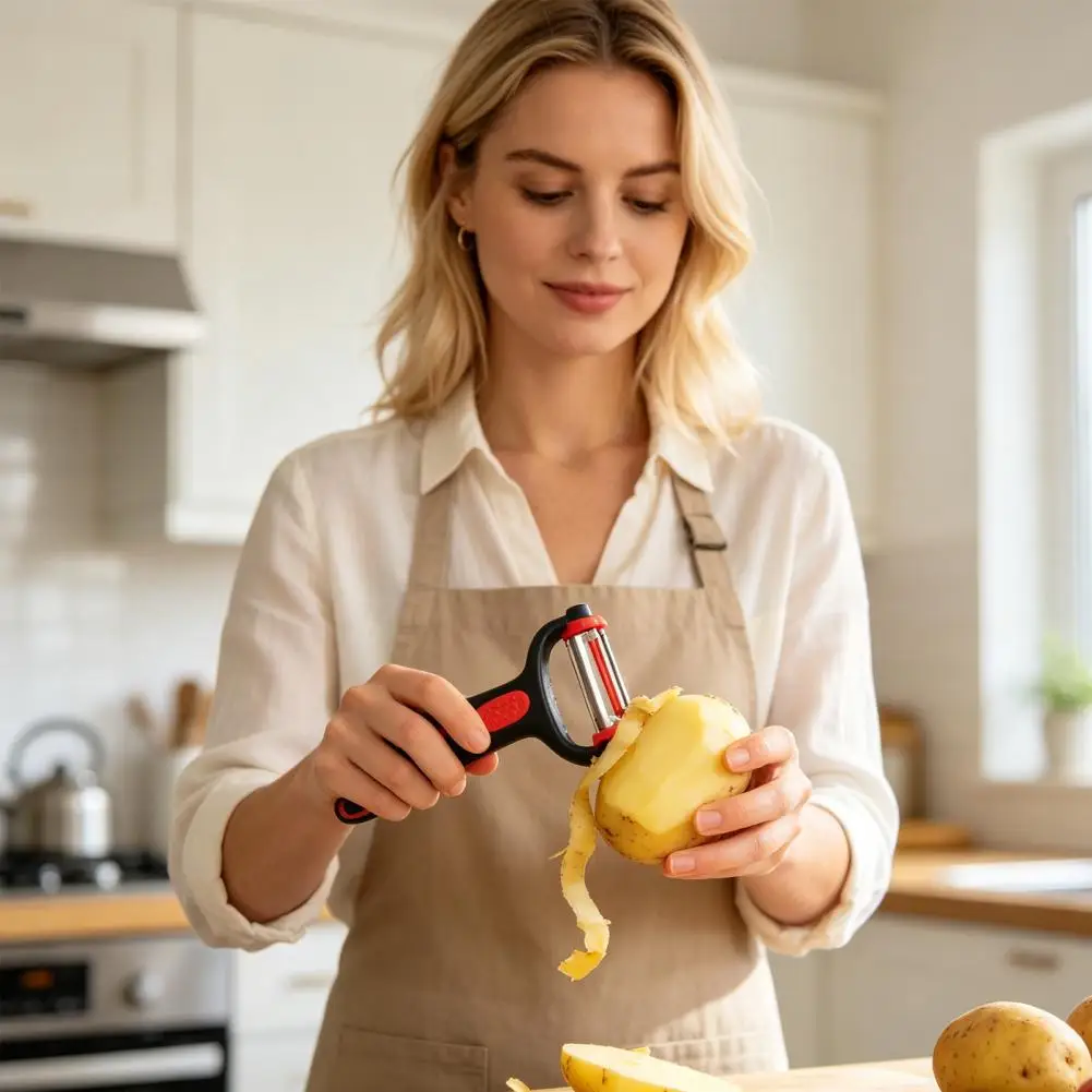 Kitchen Peeler Tool Easy Peel Kitchen Tool 3 1 Swivel Vegetable Peeler Rotating Stainless Steel Fruit Cutter for Potato