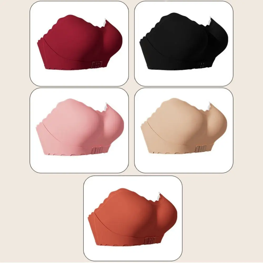 

Fashion Seamless Strapless Invisible Bra Close-fitting Shockproof Brassiere for Women Non Slip Front Buckle Push Up Bra Women