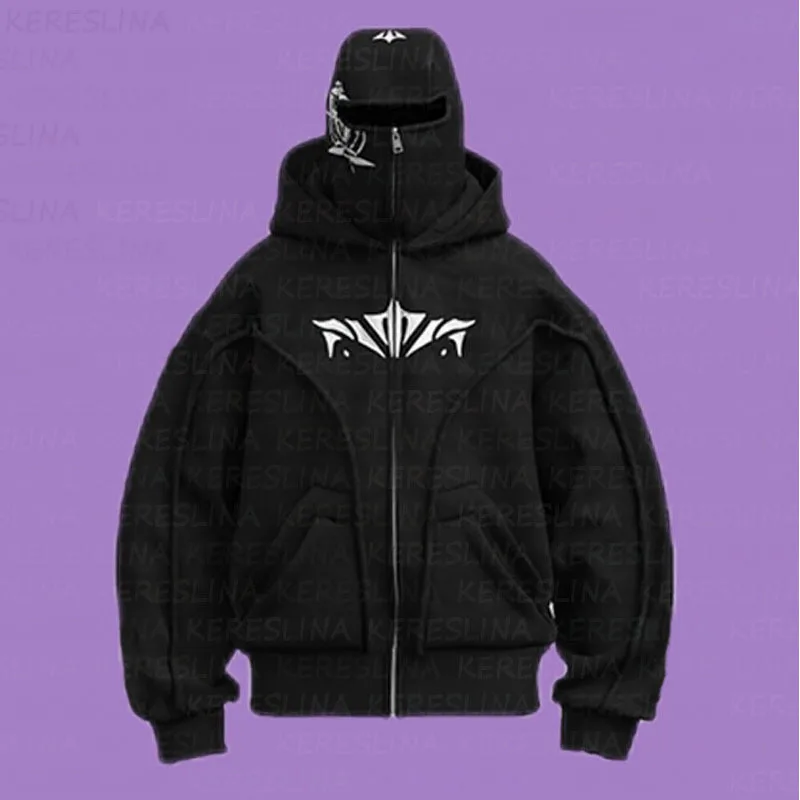 

Men's Knitted Casual Daily Loose-fitting Drawstring Zipper Hooded Sweatshirt Fashionable Long-sleeved Full Zipper Hooded Shirt