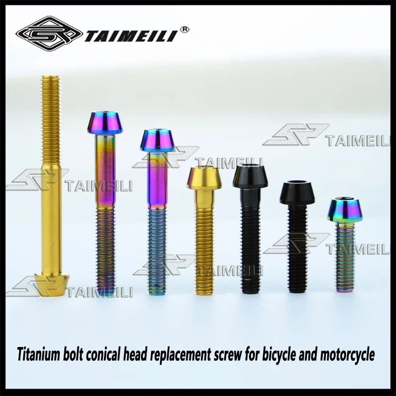 Bullone in titanio testa conica M6 * 10/16/20/25/30/35/40/50/55/60/65mm vite di ricambio per bicicletta e moto