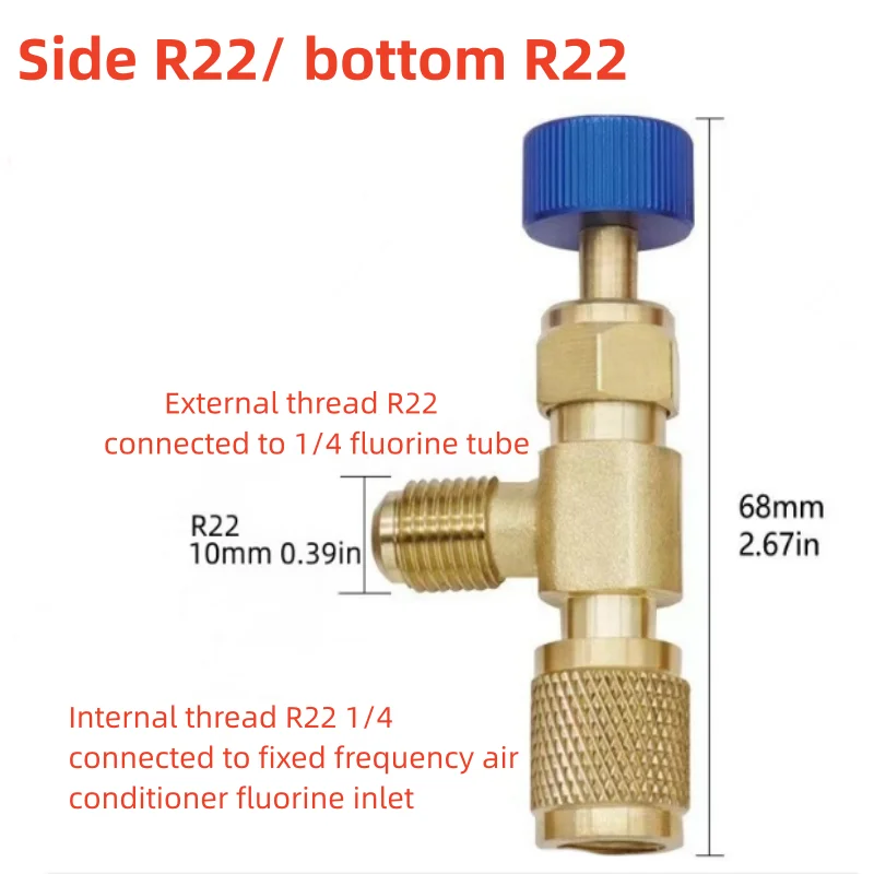 1Pcs R410 R22 Air Conditioner Adding Fluorine Safety Valve Antifreeze Hand Leak-free Refrigerant Charging Valve