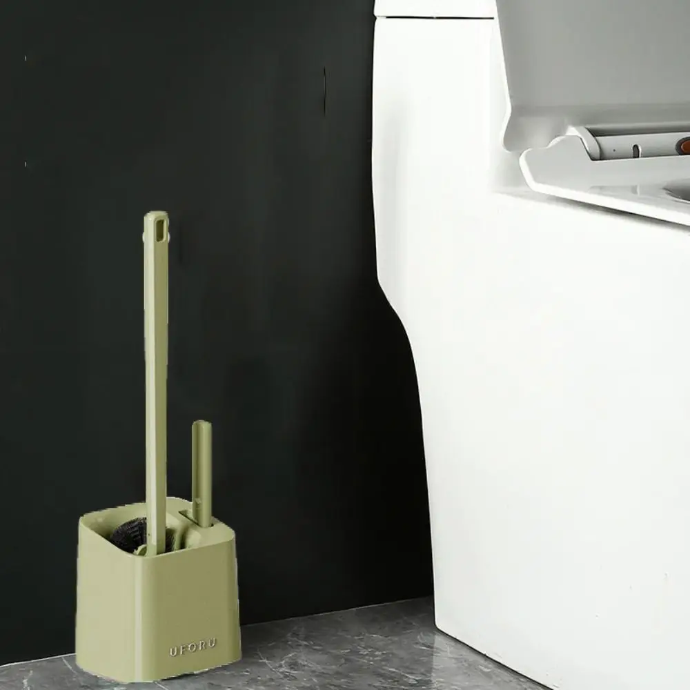 

Brush Head Upward Toilet Cleaning Brush Plastic Non-Slip Wall Mounted Toilet Brush Space Saving with Base