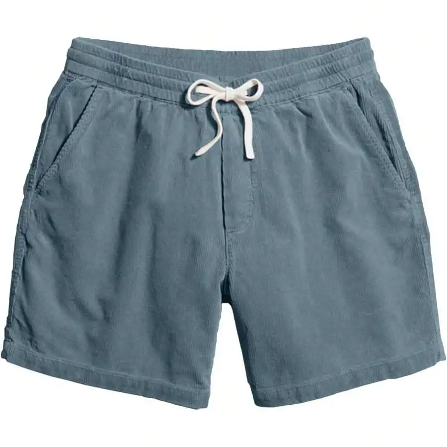 

Mens Corduroy Shorts 5 Inch Drawstring Elastic Waist Lightweight Casual Summer Beach Shorts With Pockets