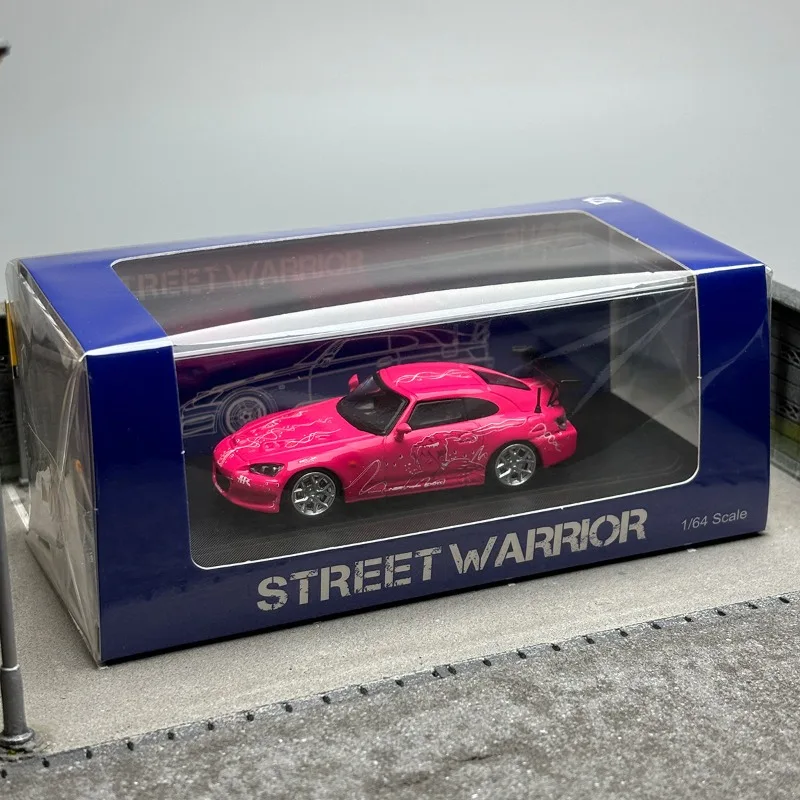 In stock, 1:64 S2000 powder SPOON pearl white alloy car imitation display item car model simulation display item limited edition