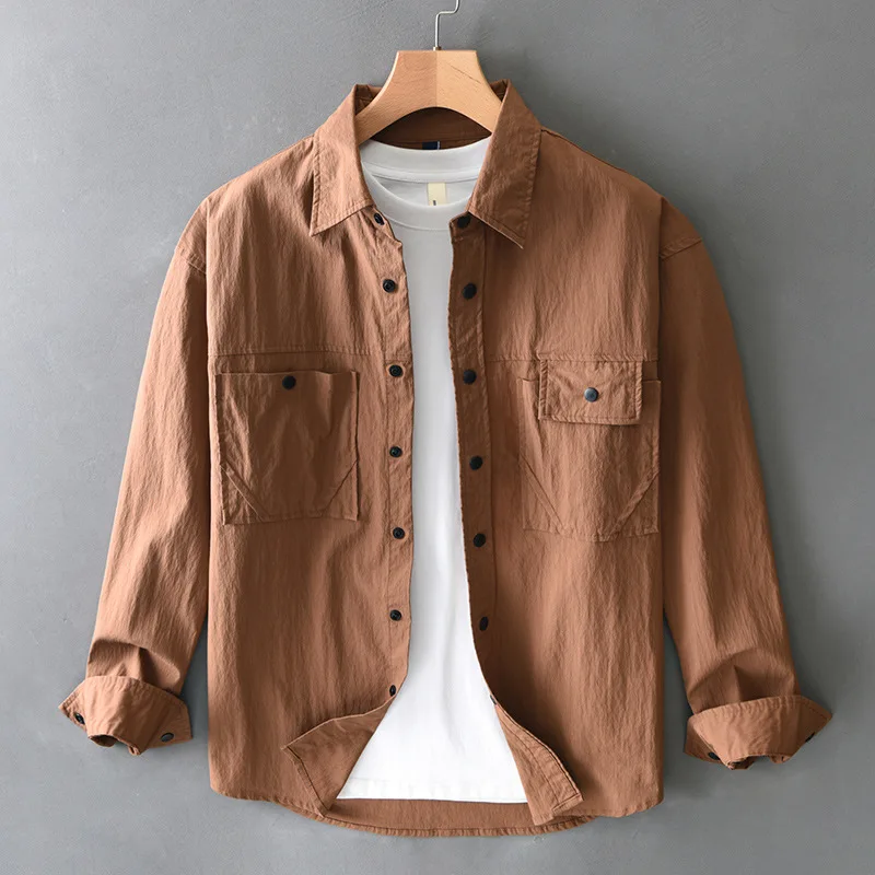 

Vintage work shirt men's spring new mountain outdoor leisure sports long sleeve shirt coat