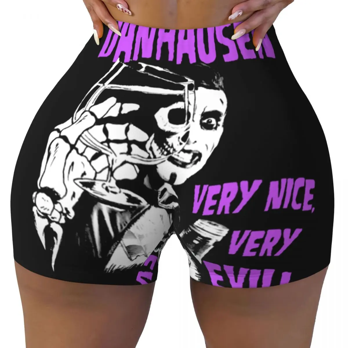 Custom Misfits Horror Punk Rock Band Gym Running Volleyball Shorts for Women Workout Yoga Shorts