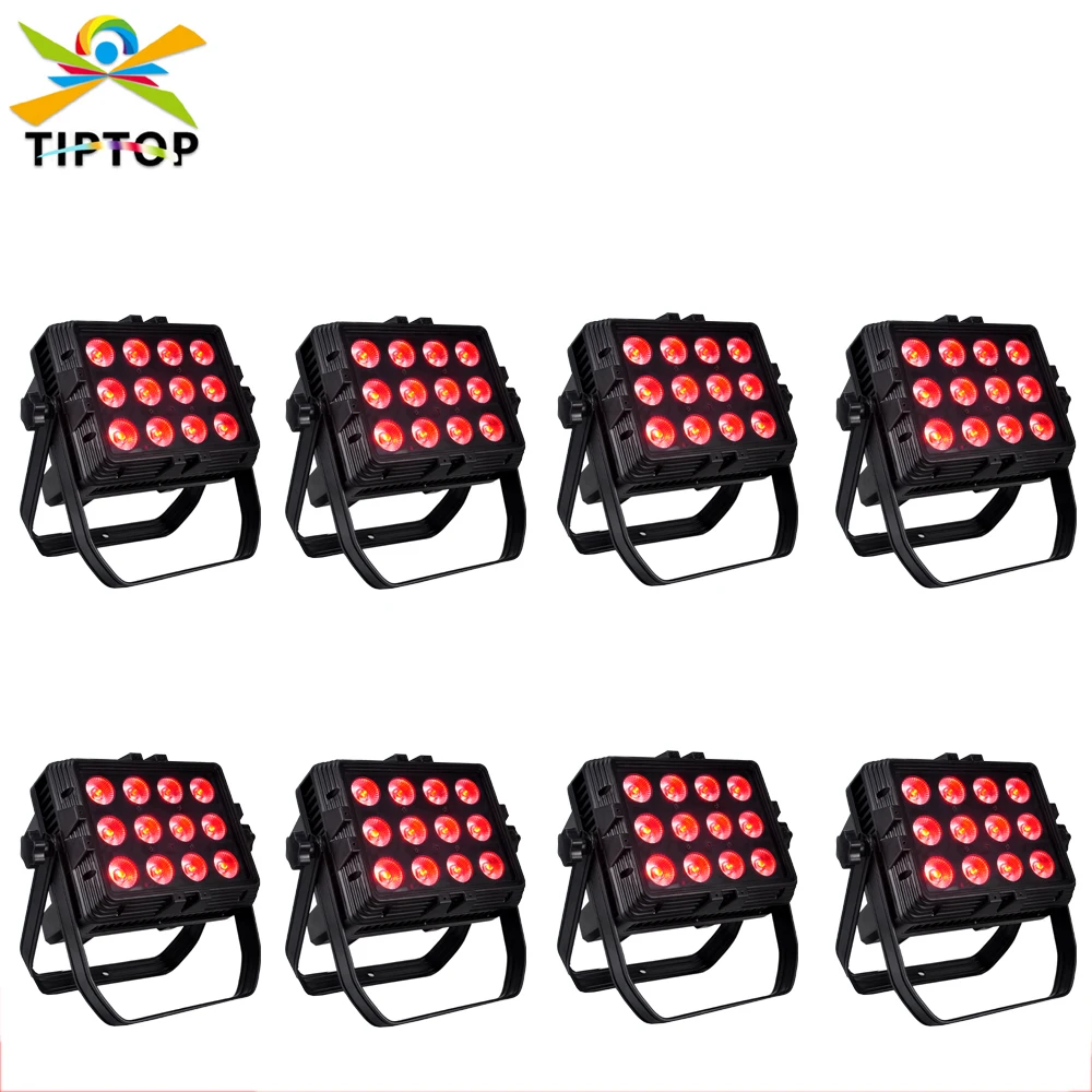 12x18W Waterproof Battery Flood Light Outdoor Auto Strobe Mode DMX Wireless Uplight Aluminum Shell Commercial Lighting TP-W1218W