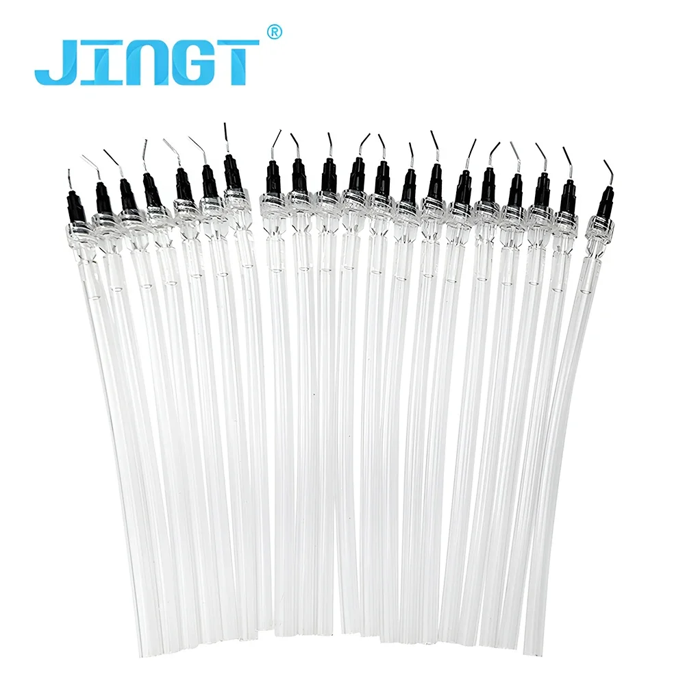 JINGT 20pcs Medical Dental Disposable Saliva Ejector Aspirator Suction Pre-Bent with Syring Needle Tip Dentistry Instrument