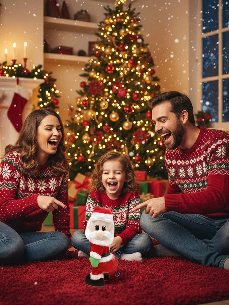 الرقص سانتا كلوز مع الموسيقى الرسوم المتحركة عيد الميلاد سانتا الغنيمة تهز سانتا المنزل زخرفة زينة عيد الميلاد للأطفال هدية