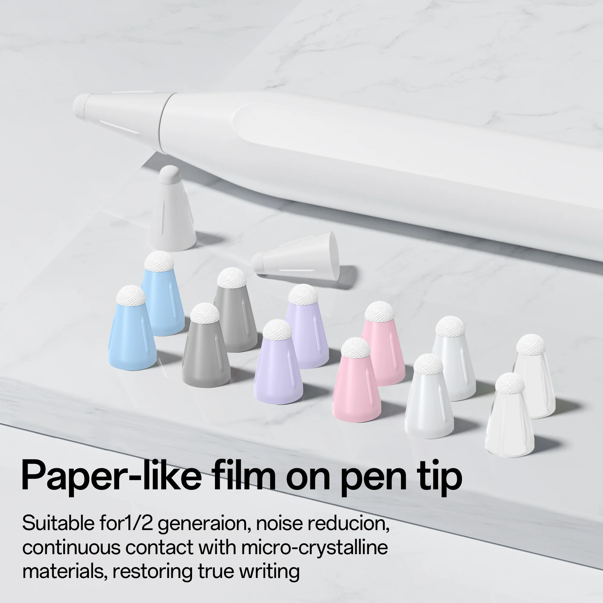 Portable Silicone Fiber Solid Color Nib Cover Compatible with Apple Pencil, Touch Screen Tip Protector for iPad Tablet