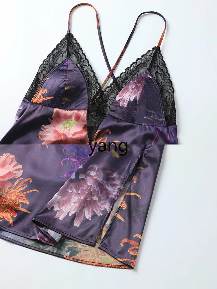 LMM women's sexy national trendy home skirt casual thin suspender nightdress