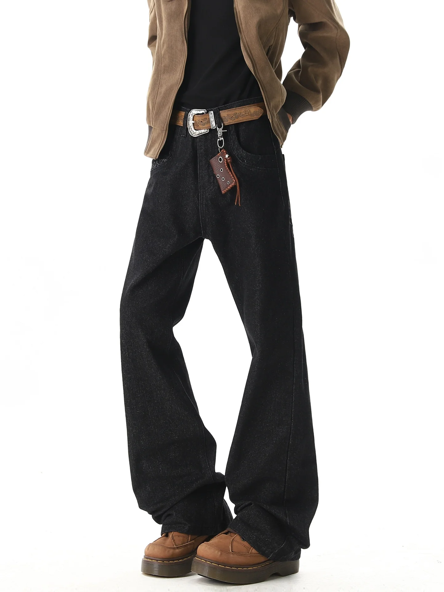 

Модные ретро-джинсы с вышивкой в американском стиле, мужские, свободные, широкие, в пол, повседневные, для молодежи, ультраудобные