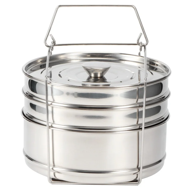 

Stackable 3 Tier Stainless Steel Steamer Cooker Pot Set Cook Food Pressure Pot Accessories