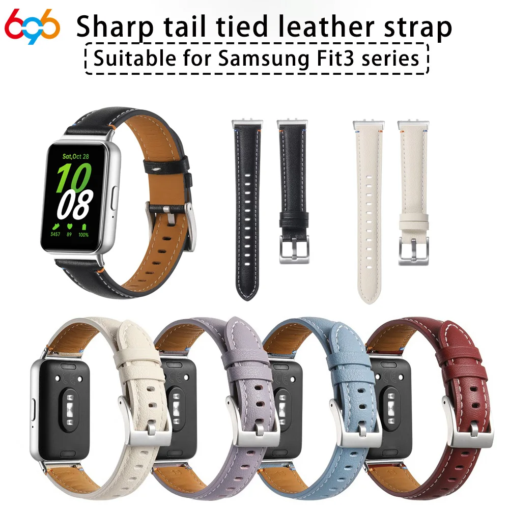 

Fashion Watch Strap Men Women Watchband Suitable For Samsung Fit3 Series Watches Genuine Leather Straps For Galaxy Fit3