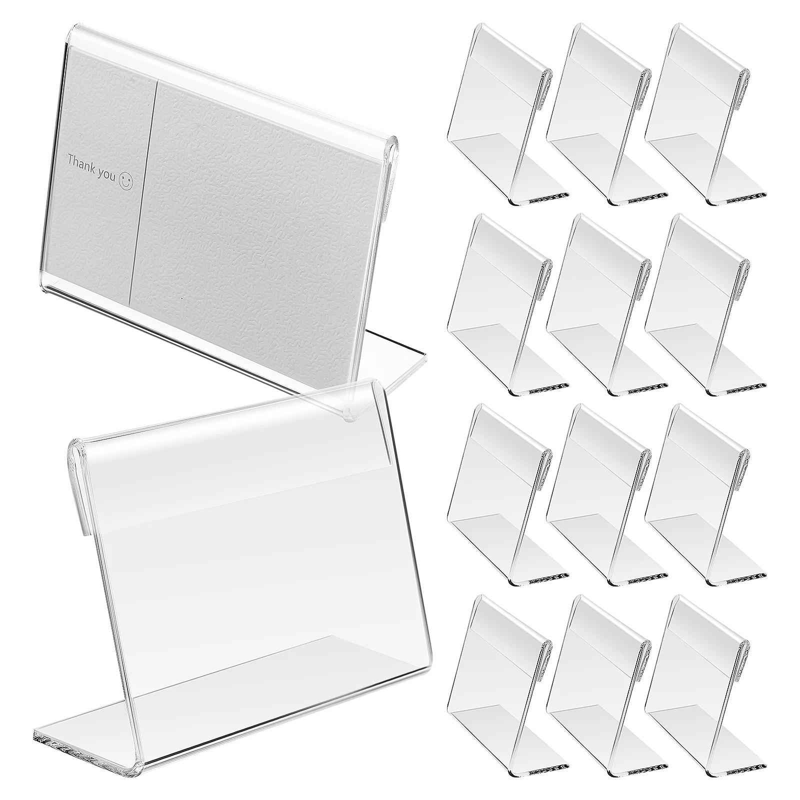 20 Pcs Acrylic Table Card Display Litai (60x90mm) Pieces Sign Holder Shelves Shelf Clear Stands for