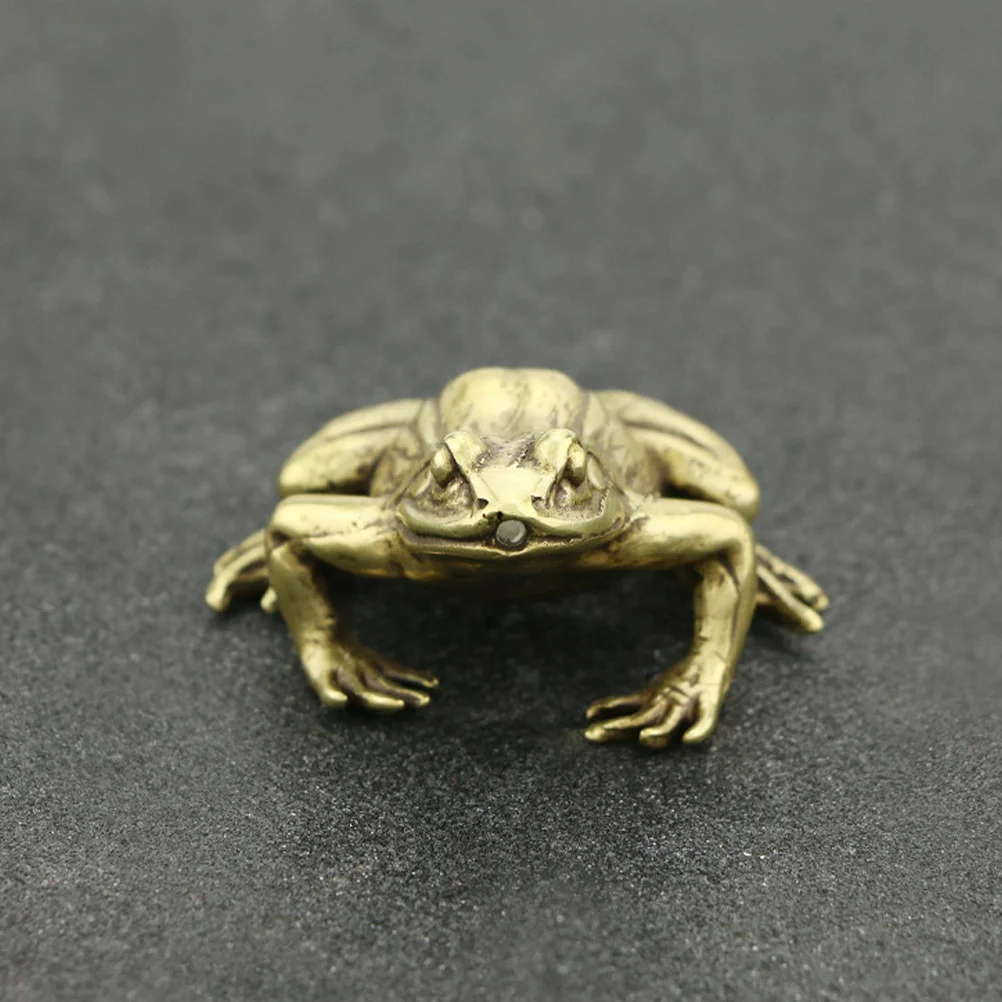 

1pc Copper Frog Desktop Paperweight Decor Auspicious Wealth Vivid Sculpture Creative Craft Frogs For Home Gift
