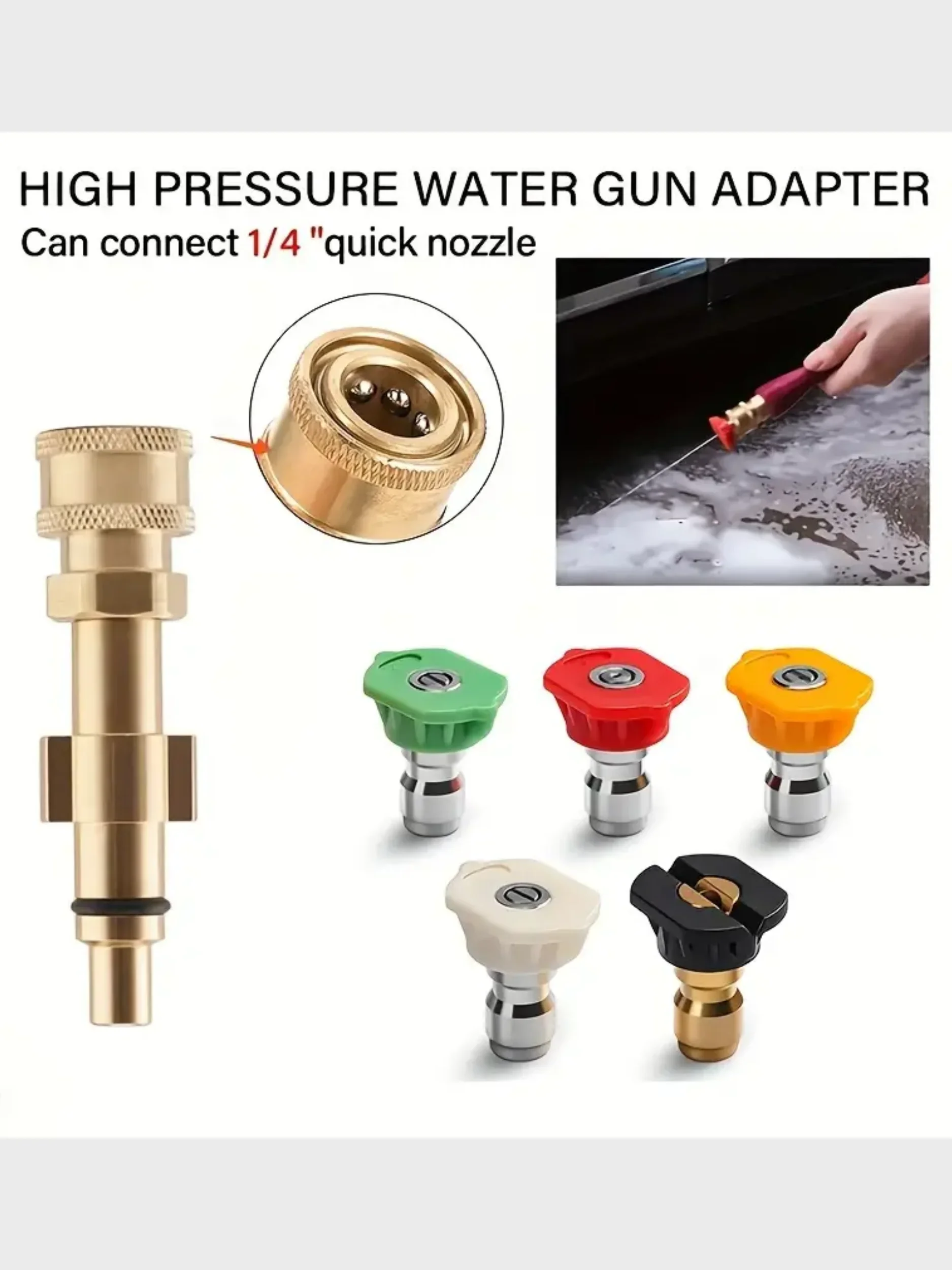 1/4" Quick Connect Hochdruckreiniger-Adapter – kompatibel mit Lavor/Sterwins/Champion/Craftsman/Parkside Car Wash – Detail 5