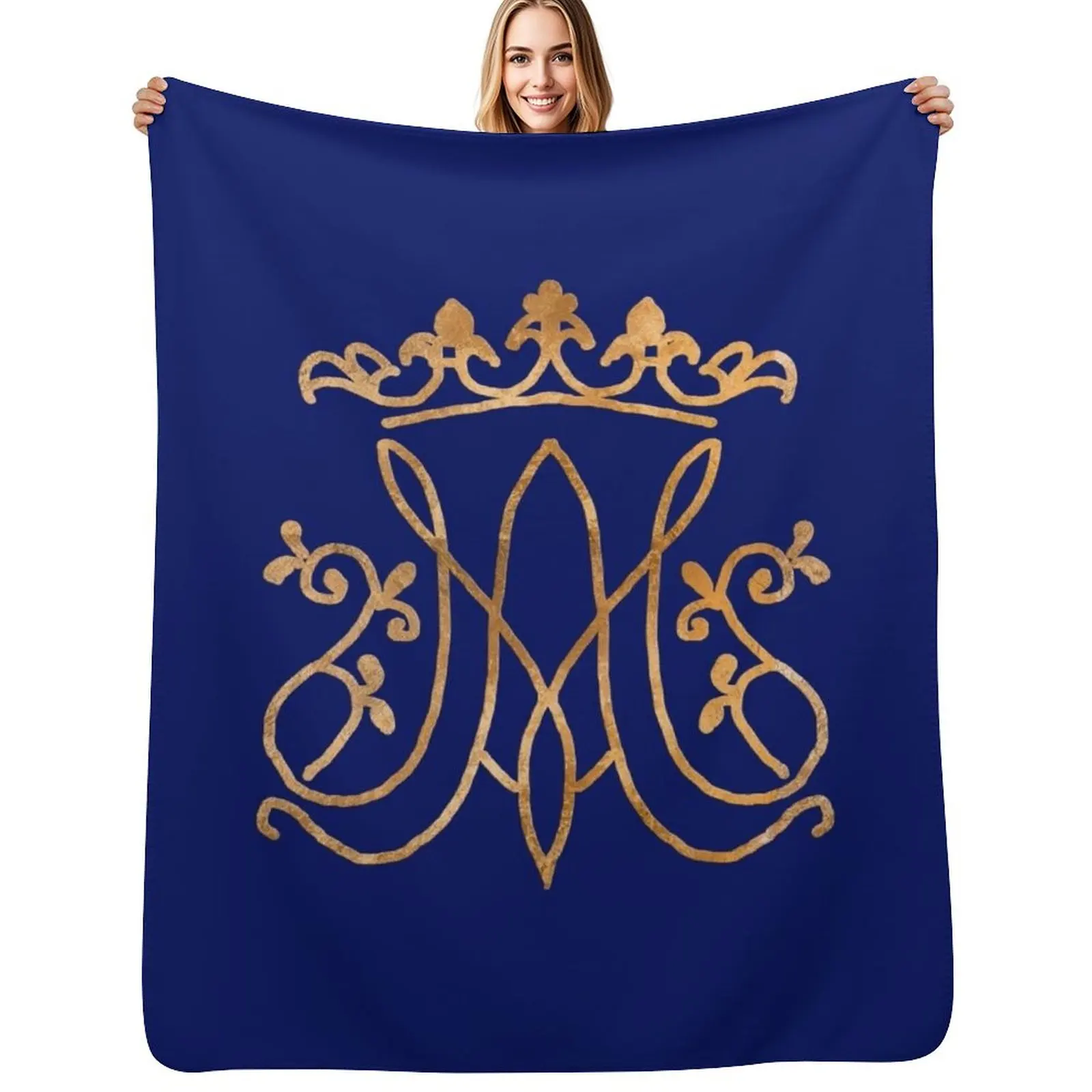 Ave Maria monogram Throw Blanket Flannels Thins Heavy Thermals For Travel Decorative Sofa Hairys Blankets