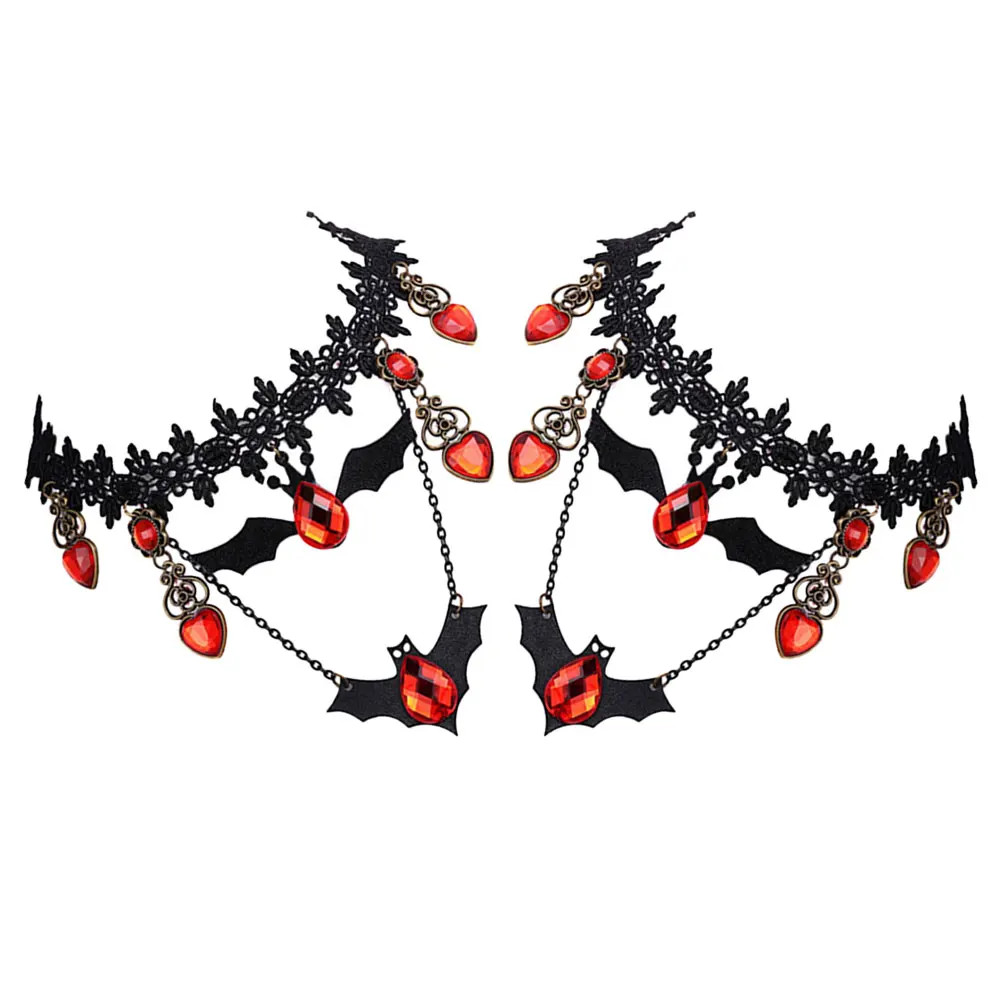 

2 шт., готическое ожерелье с летучей мышью, винтажное колье, украшения на Хэллоуин для женщин, аксессуары для костюма вампира, элегантный кулон ужасов