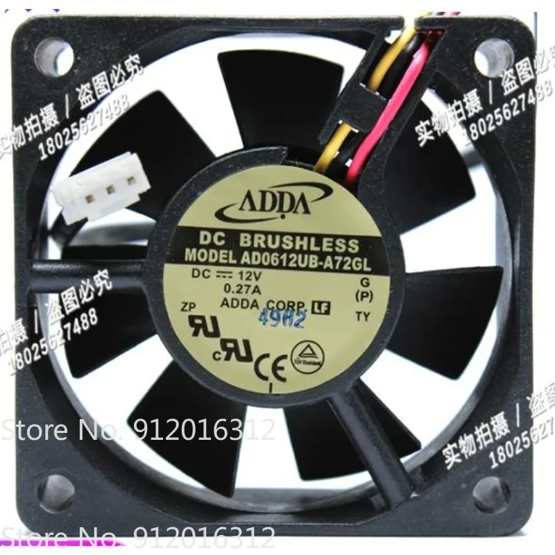 Fan for ADDA AD0612UB-A72GL 6025 12V 0.27A 6CM Large Air Volume Chassis Cooling Fan 6cm 60 * 60 * 25MM