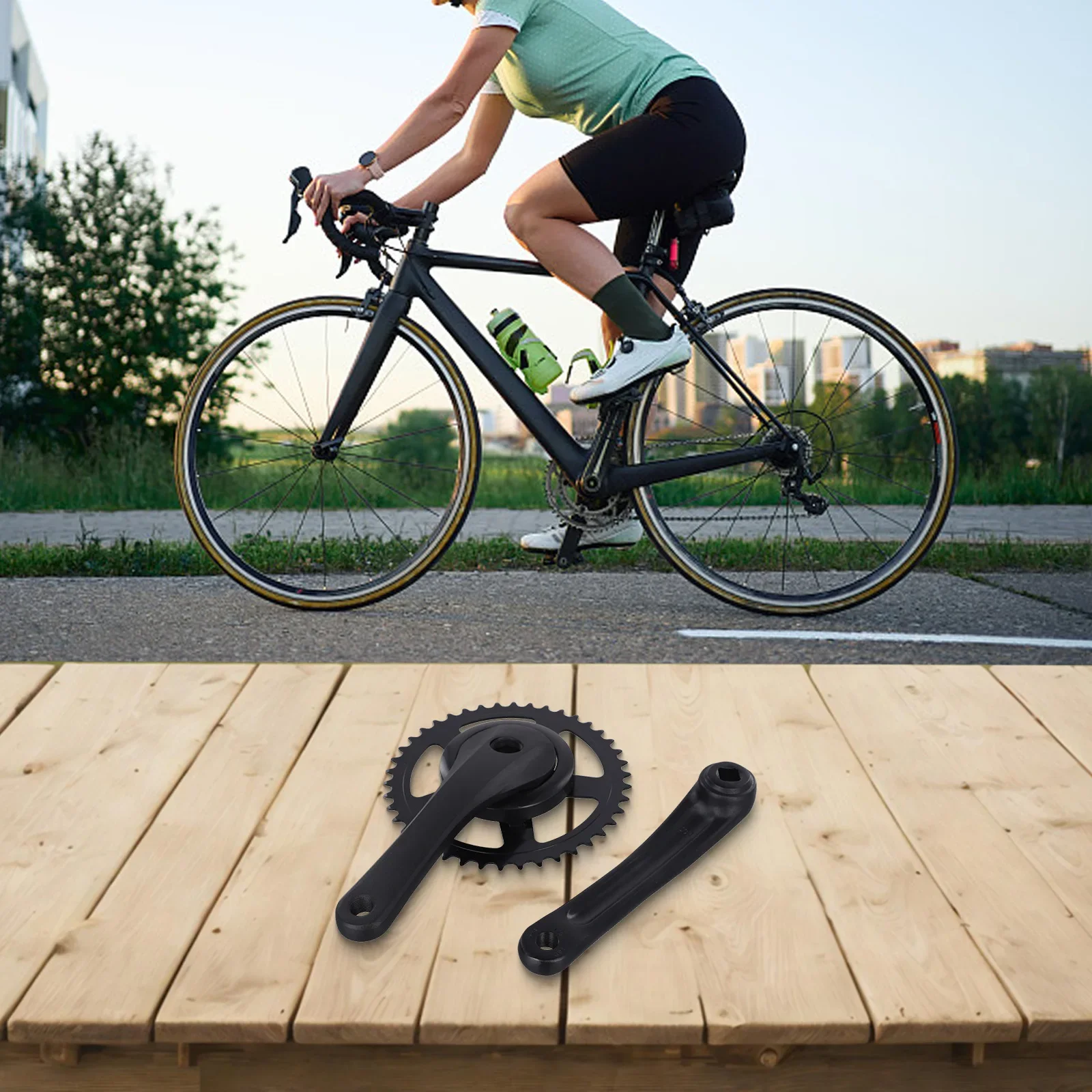 

For Bike Repair 42T Bike Crankset 170mm Crankset Larger Chainring Lightweight High-quality Materials For Electric Bike