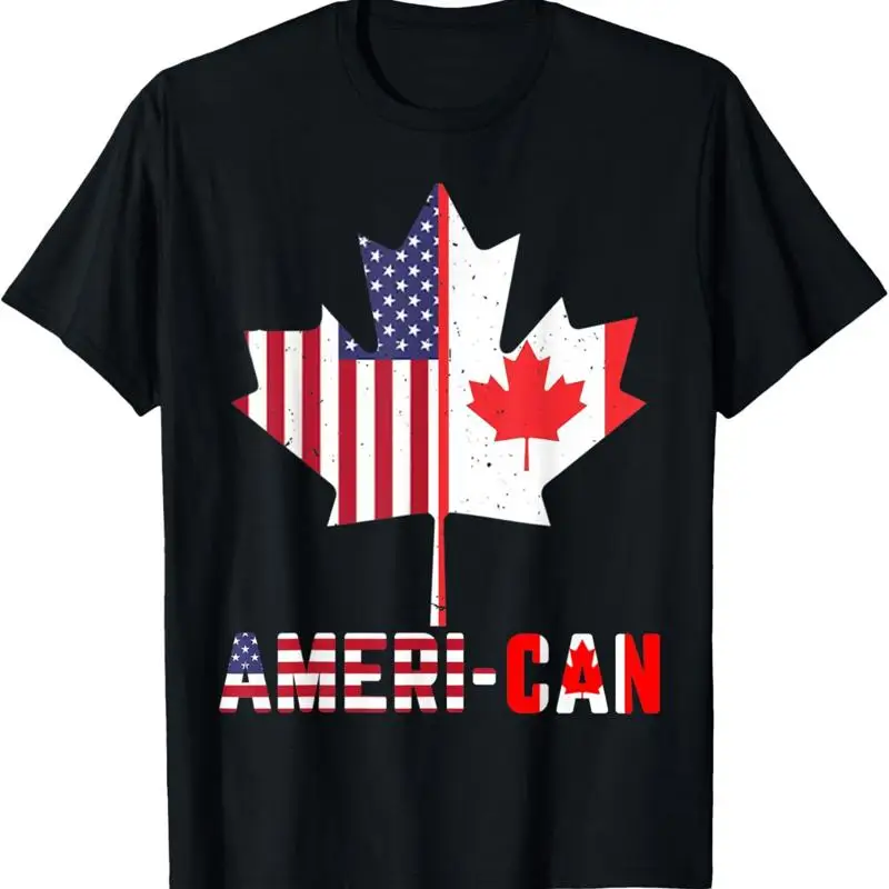 

American And Canadian Flag Together America Canada Patriotic T Shirt