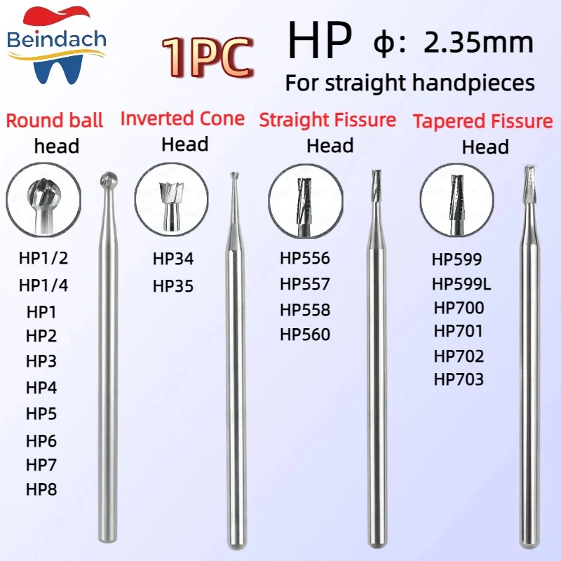 

1pc Dental Carbide Tungsten Burs Low Speed HP 2.35mm Series Round Ball Head Tungsten Steel Drills Bit Cutter Dentistry Tool
