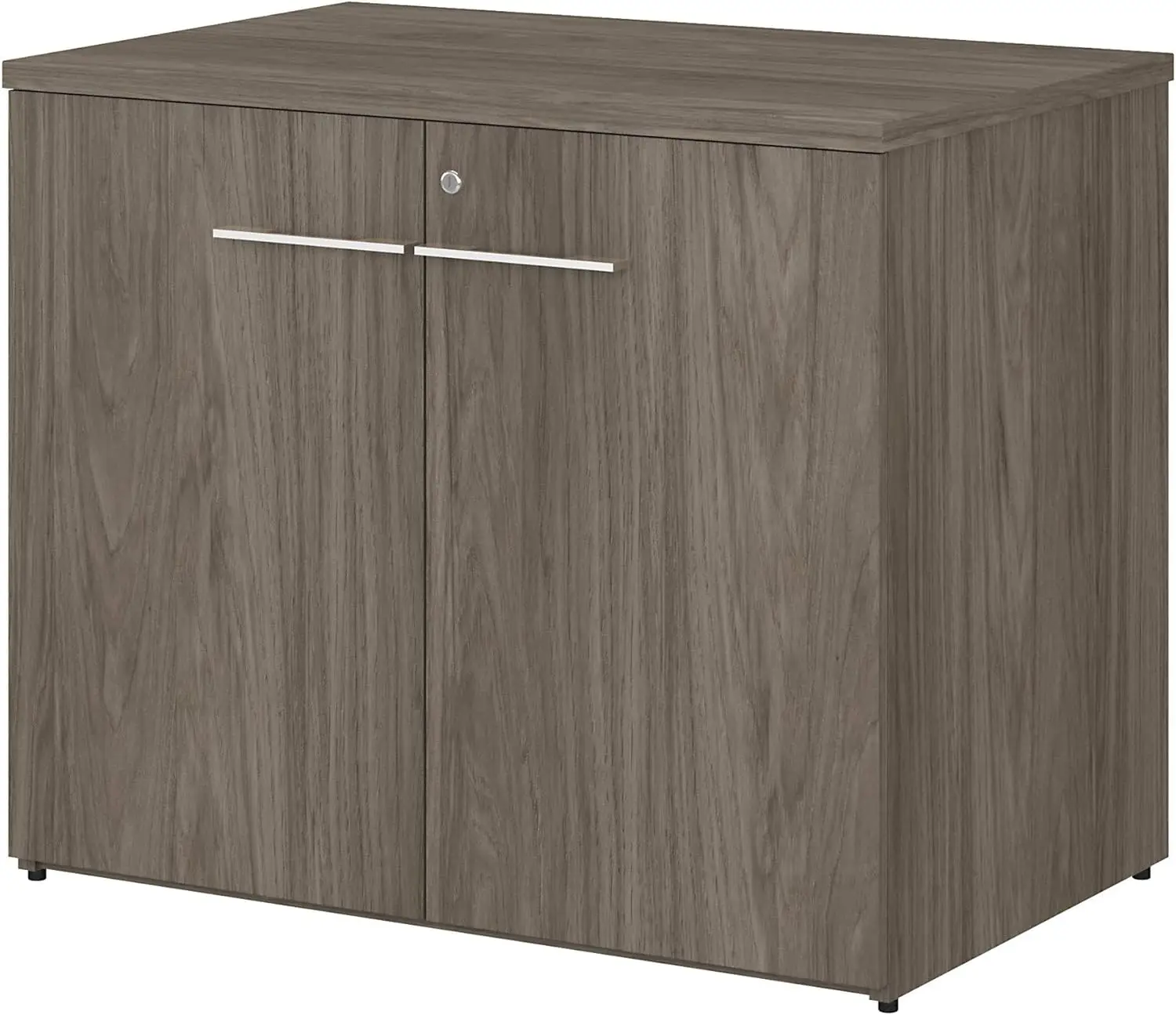 Kantor 500 36W kabinet penyimpanan dengan pintu di Modern Hickory-assembly