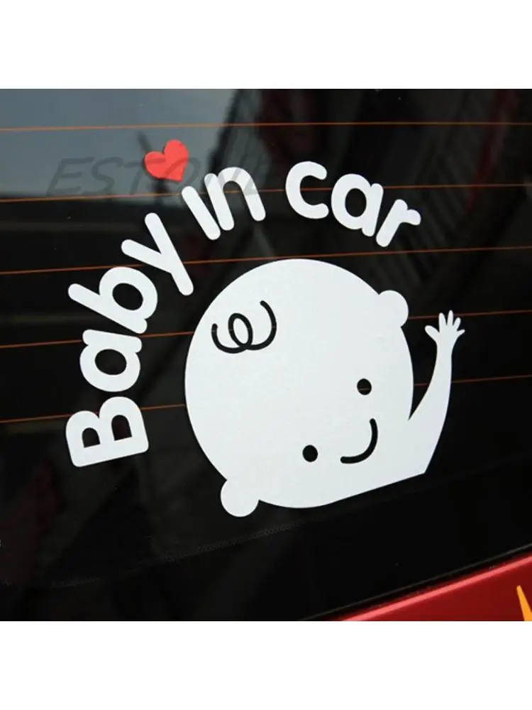 

«Ребенок в машине» машет ребенком на борту знака безопасности милая автомобильная наклейка/виниловая наклейка